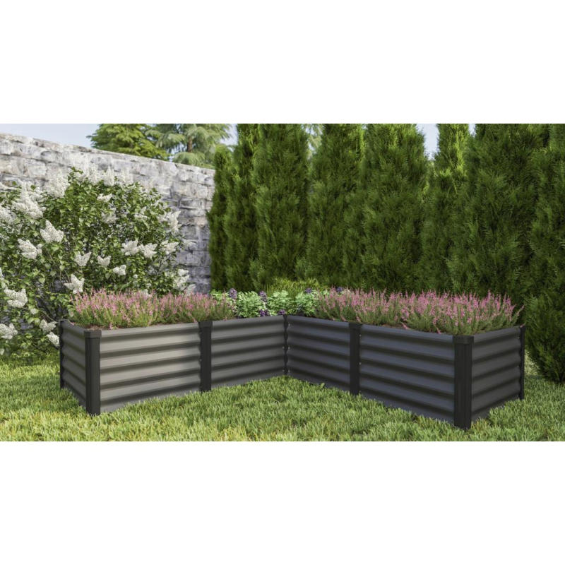 Hochbeet Stahl Linus In & Out BxHxT: 185x40,3x185 cm Schwarz