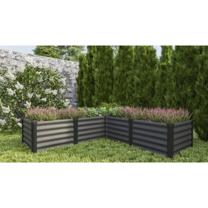 Hochbeet Stahl Linus In & Out BxHxT: 185x40,3x185 cm Schwarz