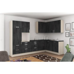 Einbauküche Eckküche Möbelix Ip1200 Ohne Geräte 320x185 Cm Schwarz