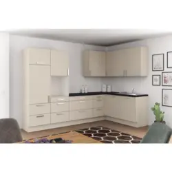 Einbauküche Eckküche Möbelix Ip1200 Ohne Geräte 320x185 Cm Kieselgrau