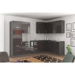 Einbauküche Eckküche Möbelix Ip4050 Ohne Geräte 320x185 Cm Graphit