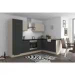 M&ouml;belix Einbauk&uuml;che Eckk&uuml;che M&ouml;belix Pn 80 Mit Ger&auml;ten 275x175 Cm Kaschmirgrau/grafit