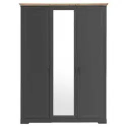 Drehtürenschrank Mit Spiegel 164cm Jasmin, Graphit/eiche