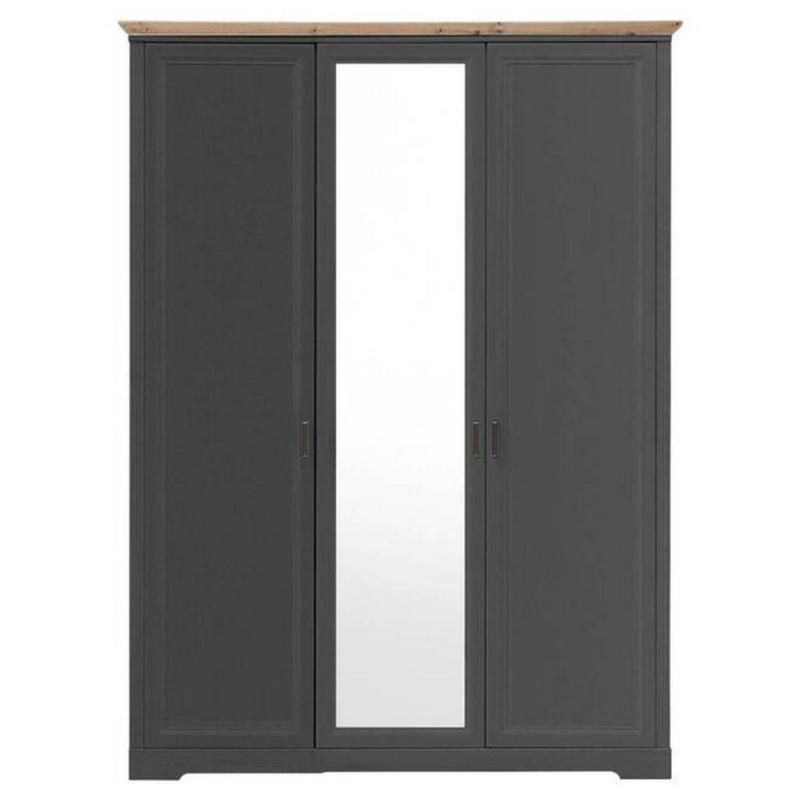 Drehtürenschrank Mit Spiegel 164cm Jasmin, Graphit/eiche