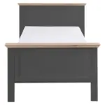 Möbelix Bett Landhaus-Stil 100x200 Jasmin II Graphitfarben/Eiche
