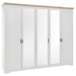 Möbelix Drehtürenschrank Mit Spiegel 264cm Jasmin, Weiß
