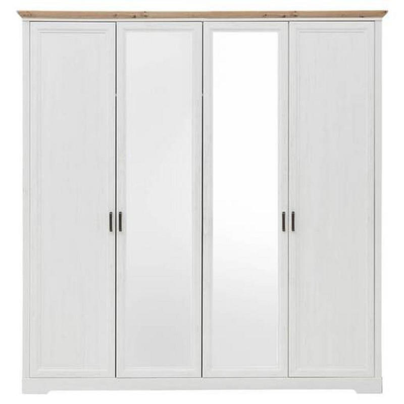 Drehtürenschrank Mit Spiegel 214 Cm Jasmin Ii Weiß/eiche