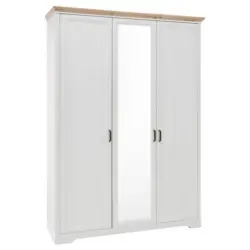 Dreht&uuml;renschrank Mit Spiegel 164 Cm Jasmin Ii Wei&szlig;/eiche