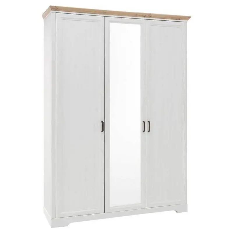 Dreht&uuml;renschrank Mit Spiegel 164 Cm Jasmin Ii Wei&szlig;/eiche