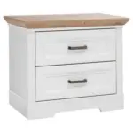 Möbelix Nachtkästchen Weiß/Eiche H: 54 cm Jasmin II