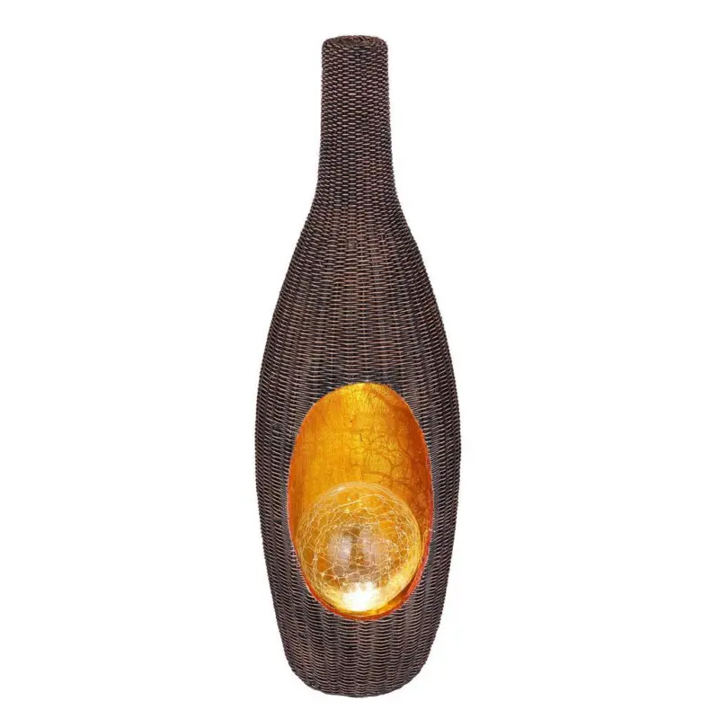 Solarleuchte Oval Braun/Gold 1x Warmweiß H: 45,5 cm
