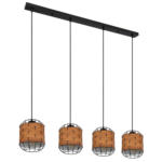 Möbelix Hängeleuchte Solar H: 120 cm 4-Flammig Braun/Schwarz