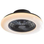 Möbelix Deckenventilator Opal/Schwarz LED-Leuchte Fernbedienung