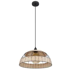 H&auml;ngeleuchte Ulleu H: 120 Cm 1-Flammig, Schwarz/naturfarben