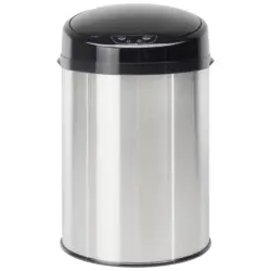 M&uuml;lleimer mit Deckel 9l Kunststoff Edeslstahlfarben