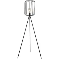 Stehlampe Viona Schwarz Matt Mit Fußschalter Dreibeinig