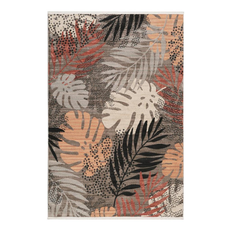 Webteppich Florence Grau/rot/beige 200x290 Cm