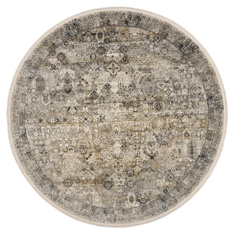 Webteppich Grau/goldfarben Toulon Rund Ø 200 Cm