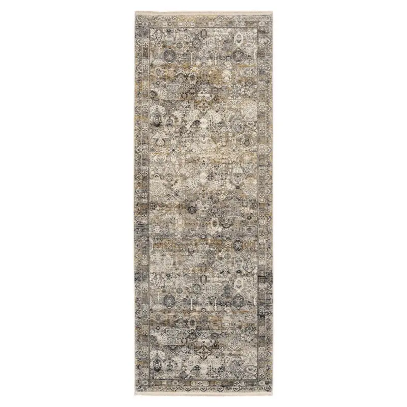 Teppich Läufer Grau/goldfarben Toulon 80x300 Cm