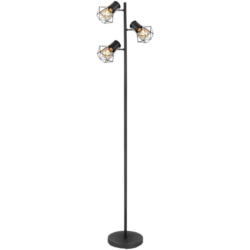 Stehlampe Schwarz Matt Inkl. Fußschalter