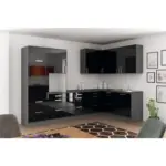 Möbelix Einbauküche Eckküche Möbelix Ip4050 Ohne Geräte 320x185 Cm Schwarz/graphitf.