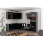 Möbelix Einbauküche Eckküche Möbelix Ip4050 Ohne Geräte 185x320 Cm Schwarz/graphitf.