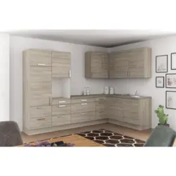 Einbauküche Eckküche Möbelix Ip2200 Ohne Geräte 320x185 Cm Grau/eiche Dekor