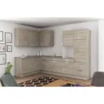 Möbelix Einbauküche Eckküche Möbelix Ip2200 Ohne Geräte 185x320 Cm Grau/eiche Dekor