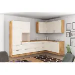 Möbelix Einbauküche Eckküche Möbelix Ip1200 Ohne Geräte 320x185cm Magnolie/eiche Dekor