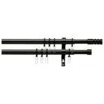 Möbelix Rundstangengarnitur 2-Lfg Ada Schwarz L: 120-230 cm