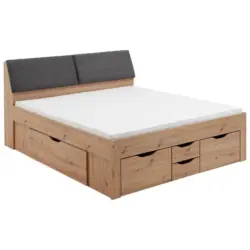Stauraumbett Mit Bettkasten 180x200 Maxi Eiche Dekor/grau