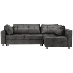 Ecksofa Mit Schlaffunktion + Bettkasten Francesco Grau