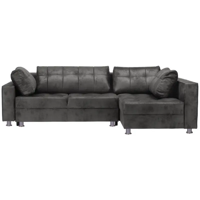 Ecksofa Mit Schlaffunktion + Bettkasten Francesco Grau