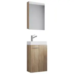 Badmöbel-set Gäste Wc 3-tlg. Slito B: 41 Cm Eiche Dekor