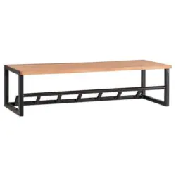 Wandgarderobe Akaziefarben/ Schwarz Mit Hutablage, 7 Haken