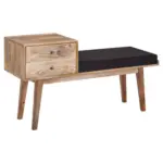 Möbelix Hockerbank Mangoholz Braun / Schwarz H: 65 Cm + Schubladen