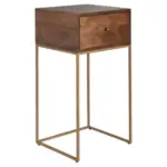 Möbelix Nachtkästchen Braun Mangoholz Massiv H: 76 Cm