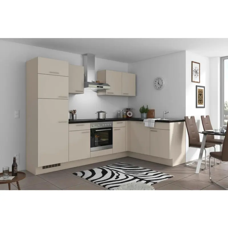 Einbauk&uuml;che Eckk&uuml;che M&ouml;belix Pn 80 Mit Ger&auml;ten 275x175 Cm Kaschmirgrau