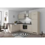 M&ouml;belix Einbauk&uuml;che Eckk&uuml;che M&ouml;belix Pn 80 Mit Ger&auml;ten 175x275 Cm Kaschmirgrau