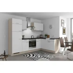 Einbauk&uuml;che Eckk&uuml;che M&ouml;belix Pn 80 Mit Ger&auml;ten 275x175 Cm Wei&szlig;