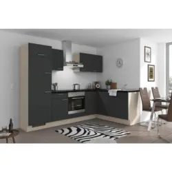 Einbauküche Eckküche Möbelix Pn 80 Mit Geräten 275x175 Cm Graphit