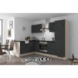 Einbauküche Eckküche Möbelix Pn 80 Mit Geräten 175x275 Cm Graphit