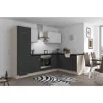 Möbelix Einbauküche Eckküche Möbelix Pn 80 Mit Geräten 275x175 Cm Weiß/graphit