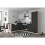 Möbelix Einbauküche Eckküche Möbelix Pn 80 Mit Geräten 175x275 Cm Weiß/graphit