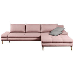 Ecksofa mit Schlaffunktion Floby Stauraum Rosa