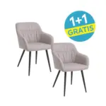 M&ouml;belix Armlehnstuhl Alessandro Leinenoptik Grau Gepolstert