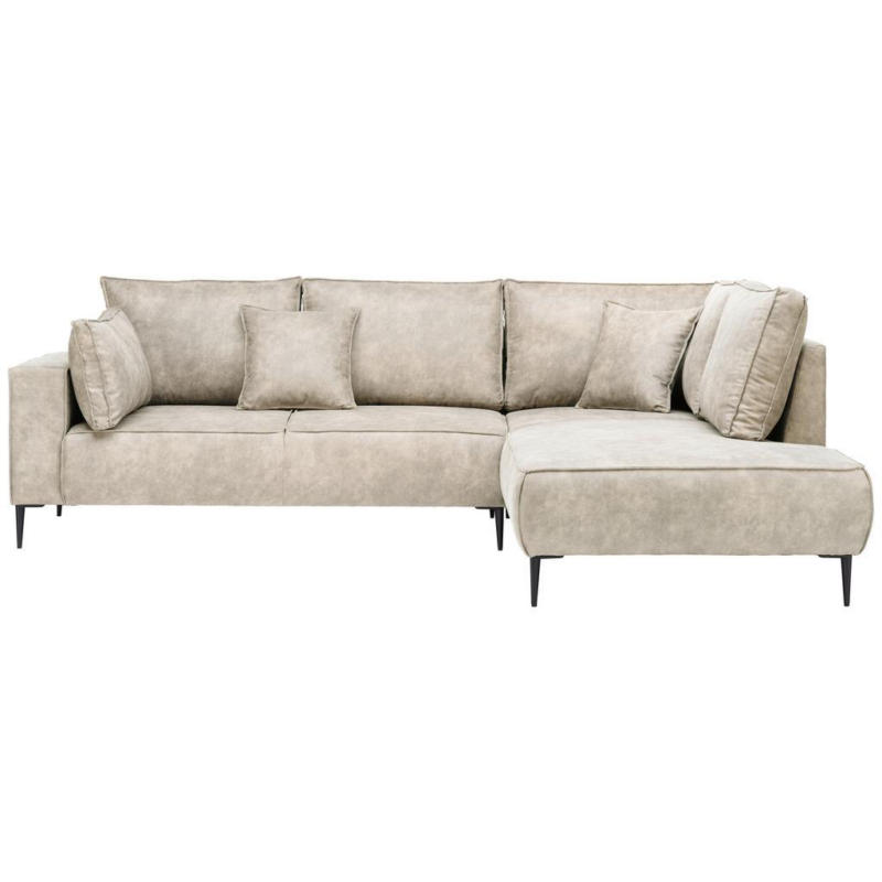 Ecksofa Kobe Mit Kissen Beige Lederlook