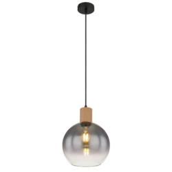 Hängeleuchte H: 120 cm 1-Flammig, Holzoptik