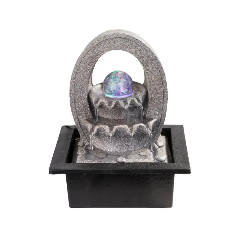 Zimmerbrunnen Zen-Design H: 25,5 cm 4 X Led Kunststoff