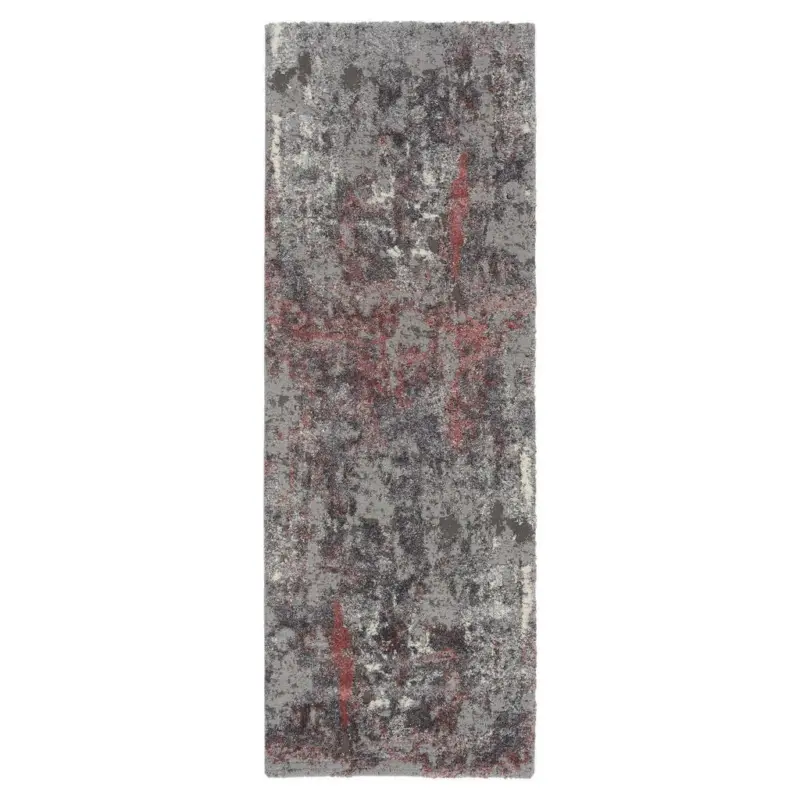 Teppich Läufer Grau/Hellrot Timeline Quantum 80x200 cm